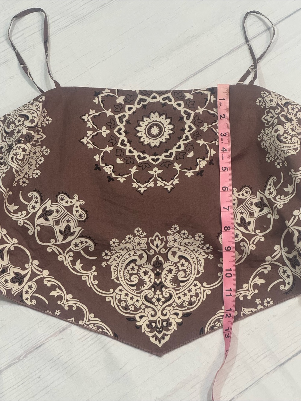 American Eagle Outfitters Brown Paisley Bandana Crop Cami - Picture 11 of 13